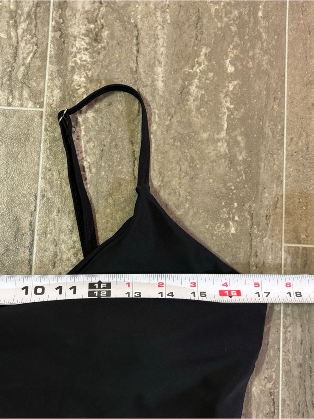 Black Minimalist Bikini Top Seamless Swim Bralette Spaghetti Strap Y2K Size L - Picture 10 of 12